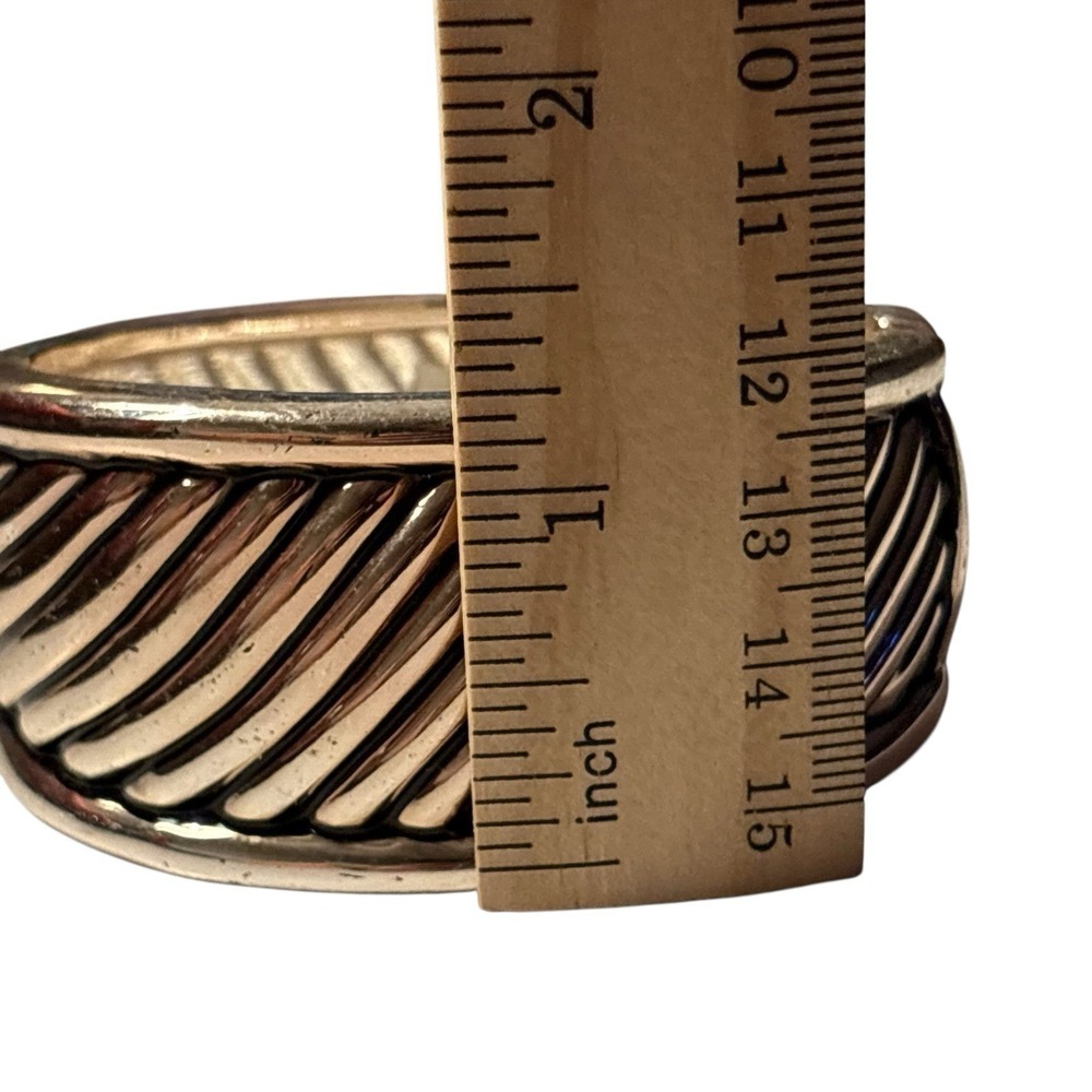 Vintage Premier Designs Ribbed Cuff Bracelet Hinged Clamp Silver Tone‎ Chunky - Picture 13 of 16